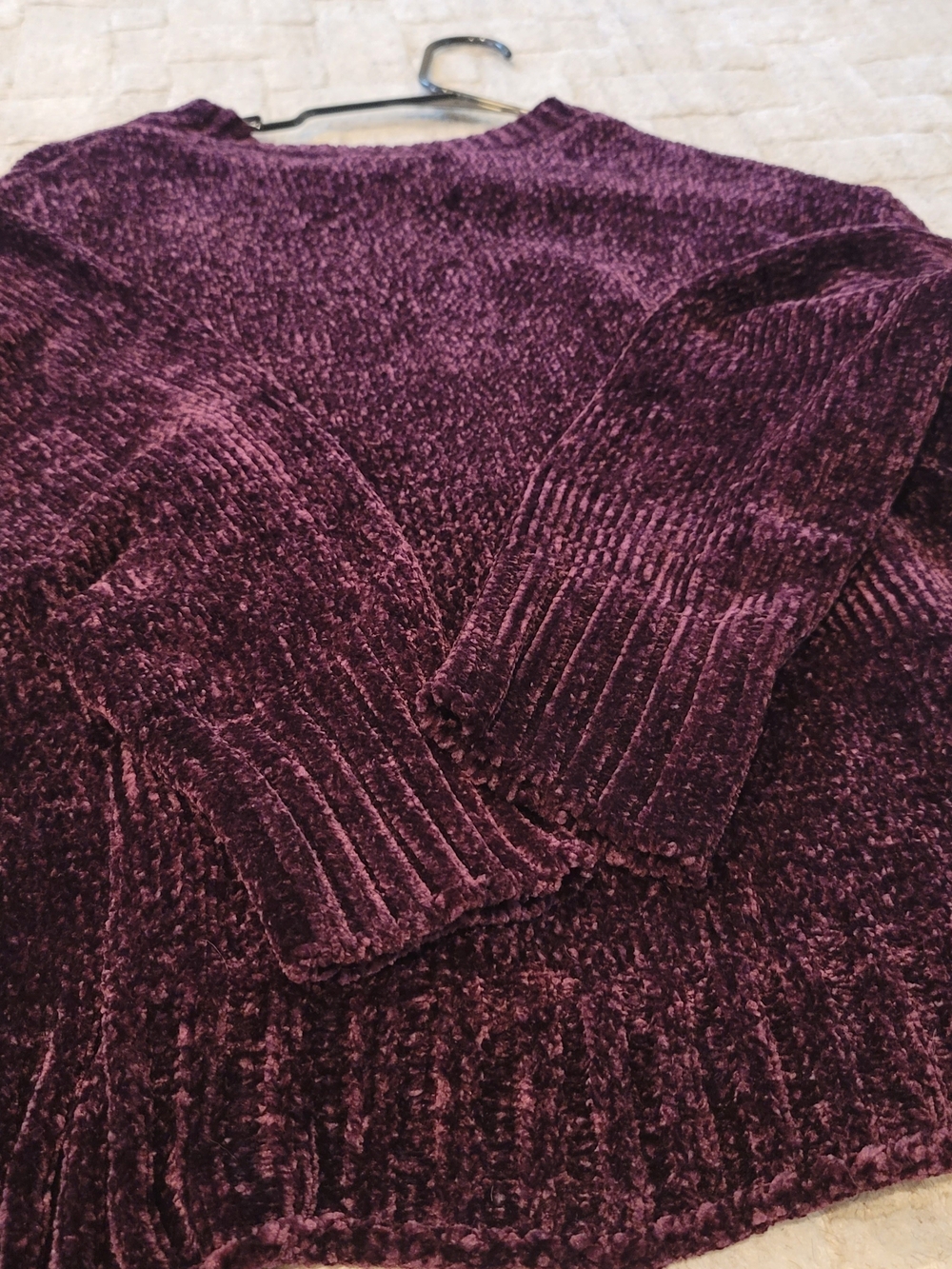 CHRISTIAN SIRIANO Chenille Plum / Purple Crewneck Sweater Women's Size XL - Picture 8 of 8